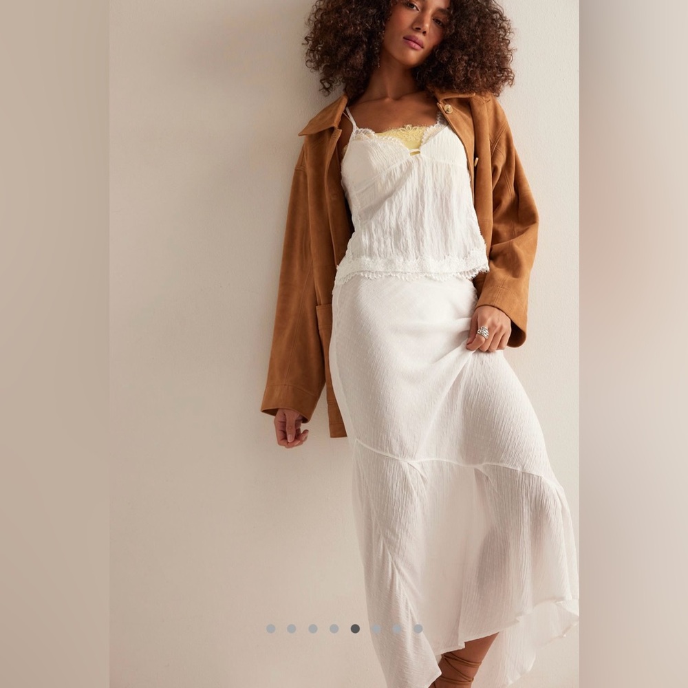 NWT Free People Intimately Sweet on You Bias Half Slip Ivory